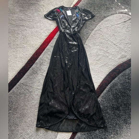 Hale Bob Navina Sequined Wrap Bird Dress - Picture 3 of 9